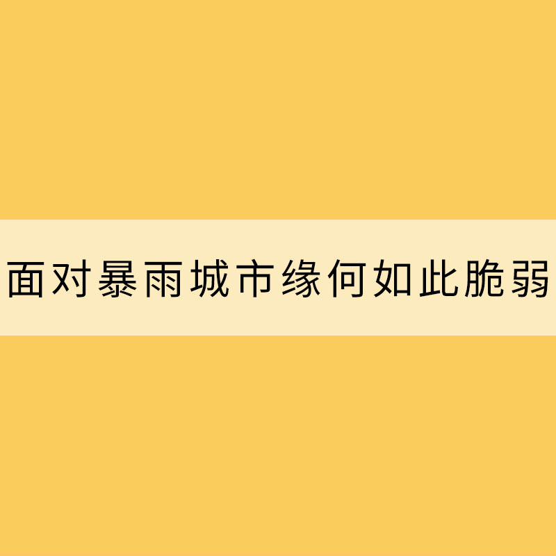 面對(duì)暴雨 城市緣何如此脆弱